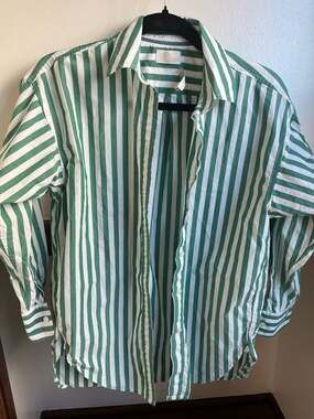 J.Crew Re-Imagined Relaxed-Fit Striped Cotton Poplin Shirt in Green/White